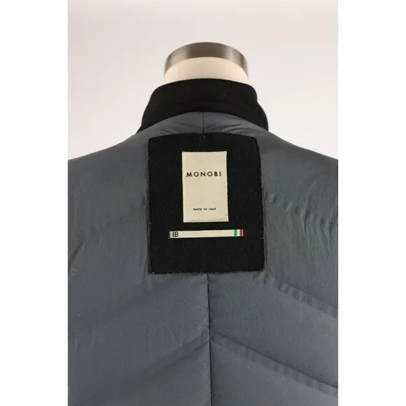 $1,480 Monobi Wool Down Filled Overcoat SZ XS Black